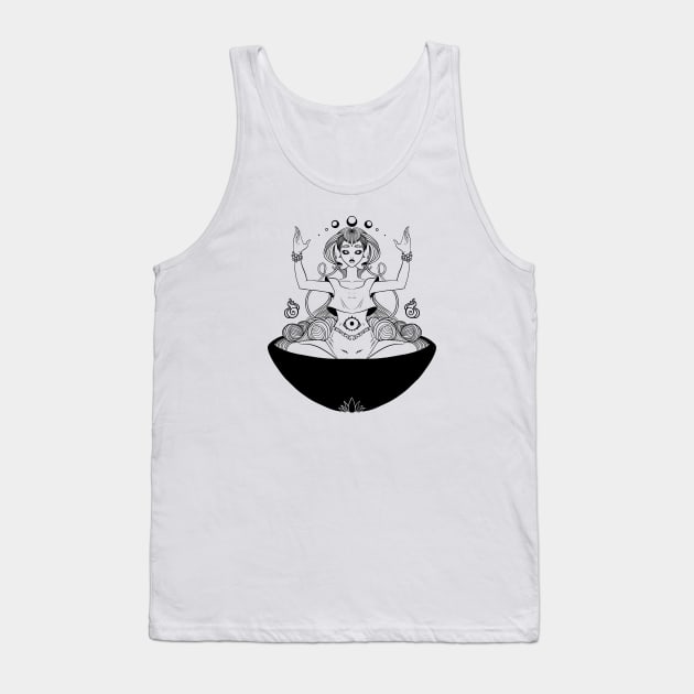 Ramen Noodle Bowl Anime Girl Tank Top by cellsdividing